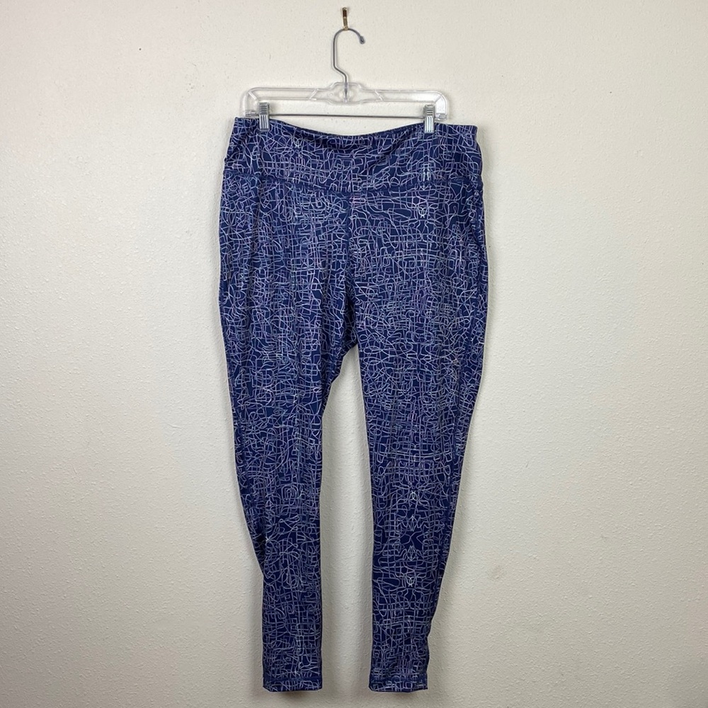 ZELOS | Printed Navy Pattern Athletic Leggings 2X